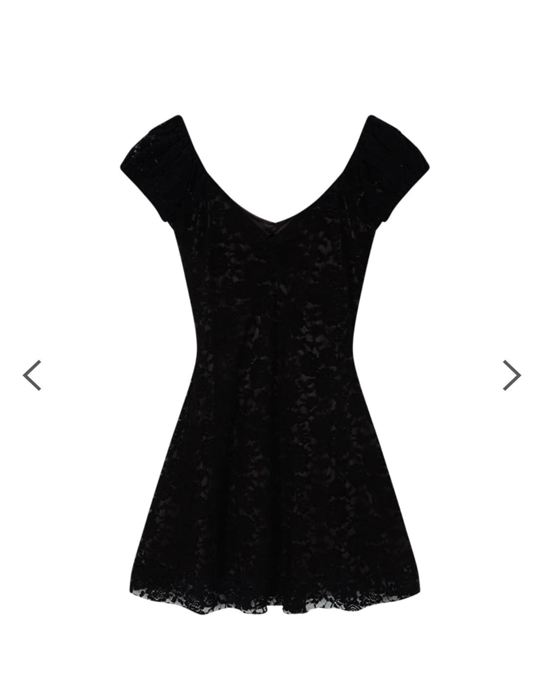 애즈온 플로라 레이스 퍼프 드레스 블랙 상품이미지1