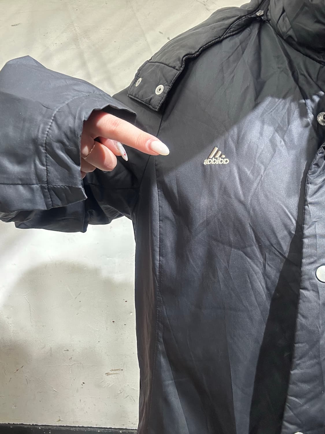 아디다스 블랙 롱패딩 삼선 후드 바람막이 자켓 M 상품이미지4