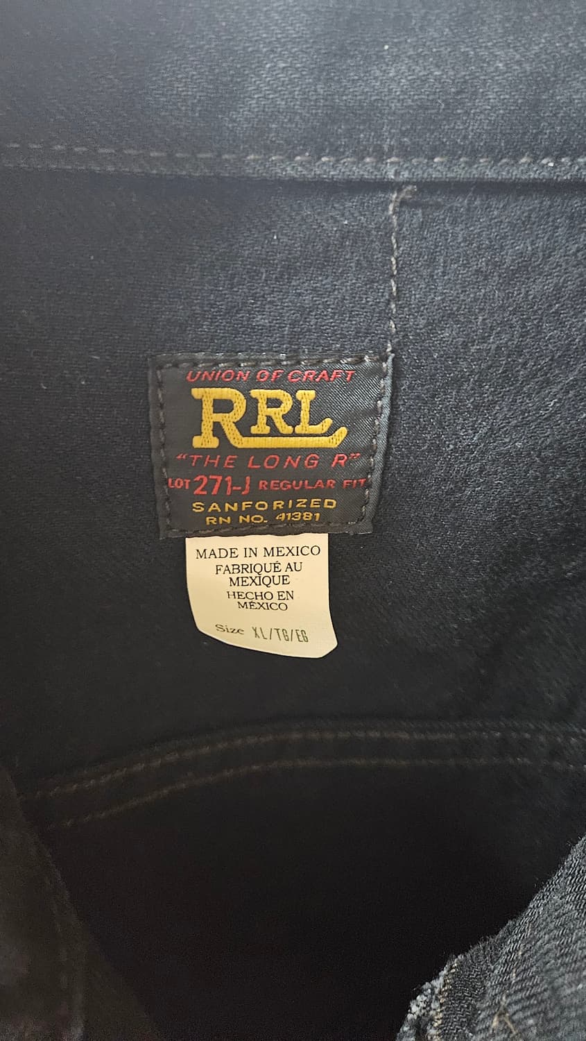 RRL 더블알엘 블랙 데님 자켓 XL(lot 271j) 상품이미지2