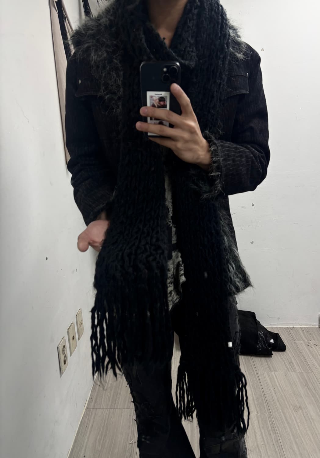 3.Black Knit Scarf 2.8 상품이미지3
