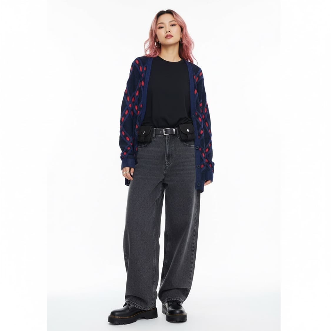 Tommy Hilfiger 타미힐피거 네이비 패턴 가디건 S (클래식) 상품이미지1