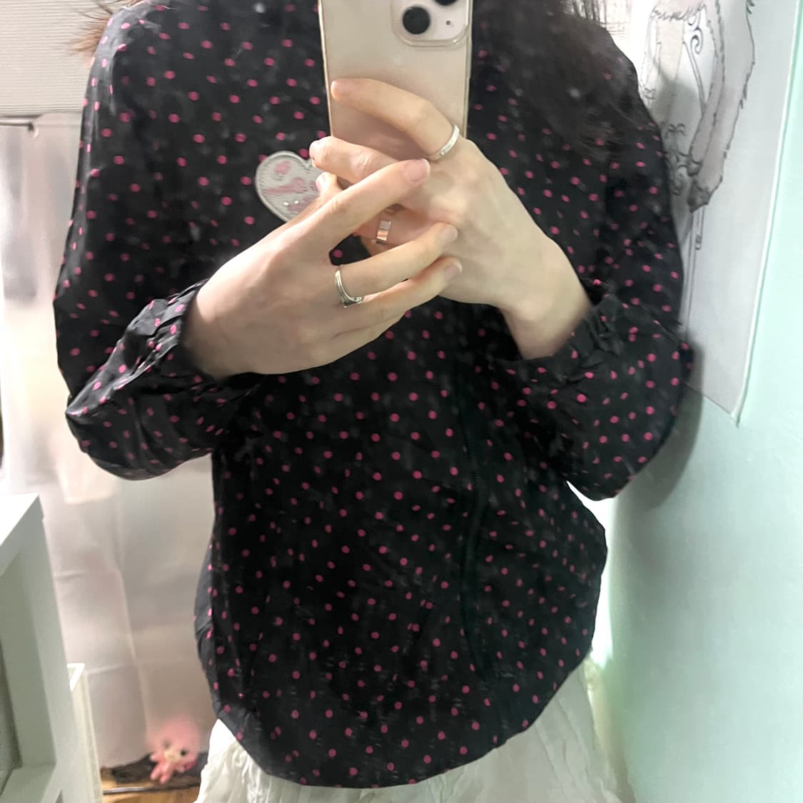 핑크 도트 바람막이 상품이미지2