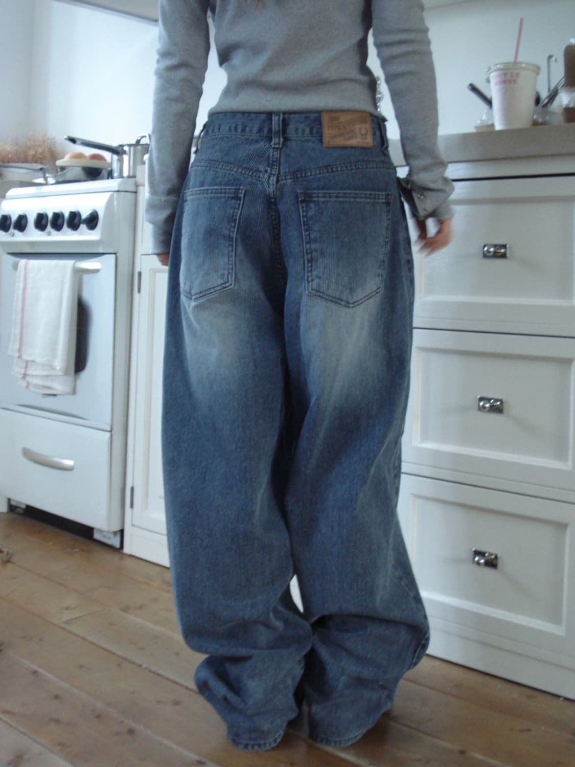 스트라이프 데님 팬츠 상품이미지5