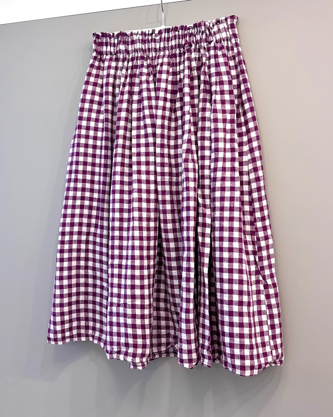 빈티지 퍼플 깅엄 체크 벌룬 스커트 상품이미지2
