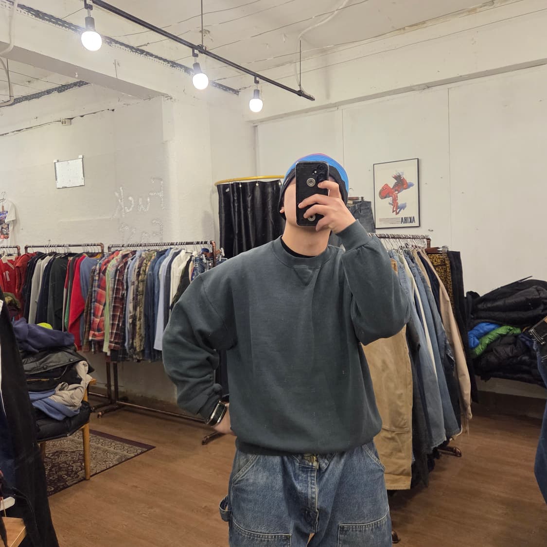 90s 빈티지 러셀 스웻셔츠 그린 XL USA 상품이미지9