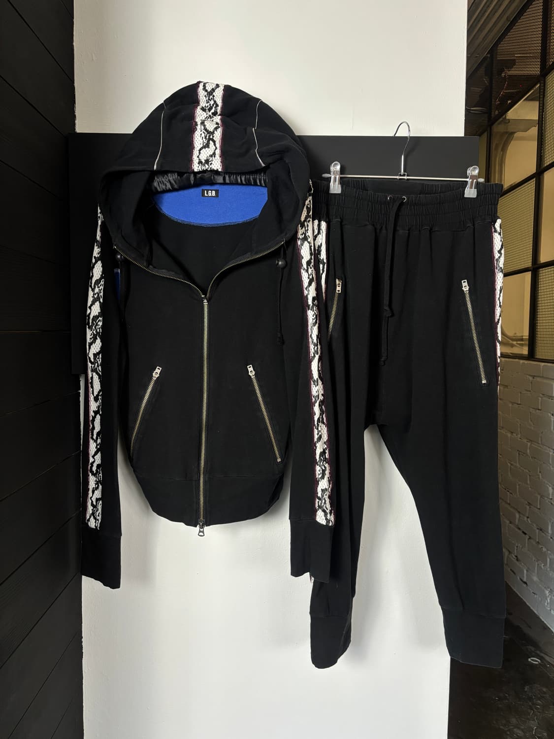 L.G.B 파이톤 뱀피 트레이닝 복서 후드 세트 상품이미지9