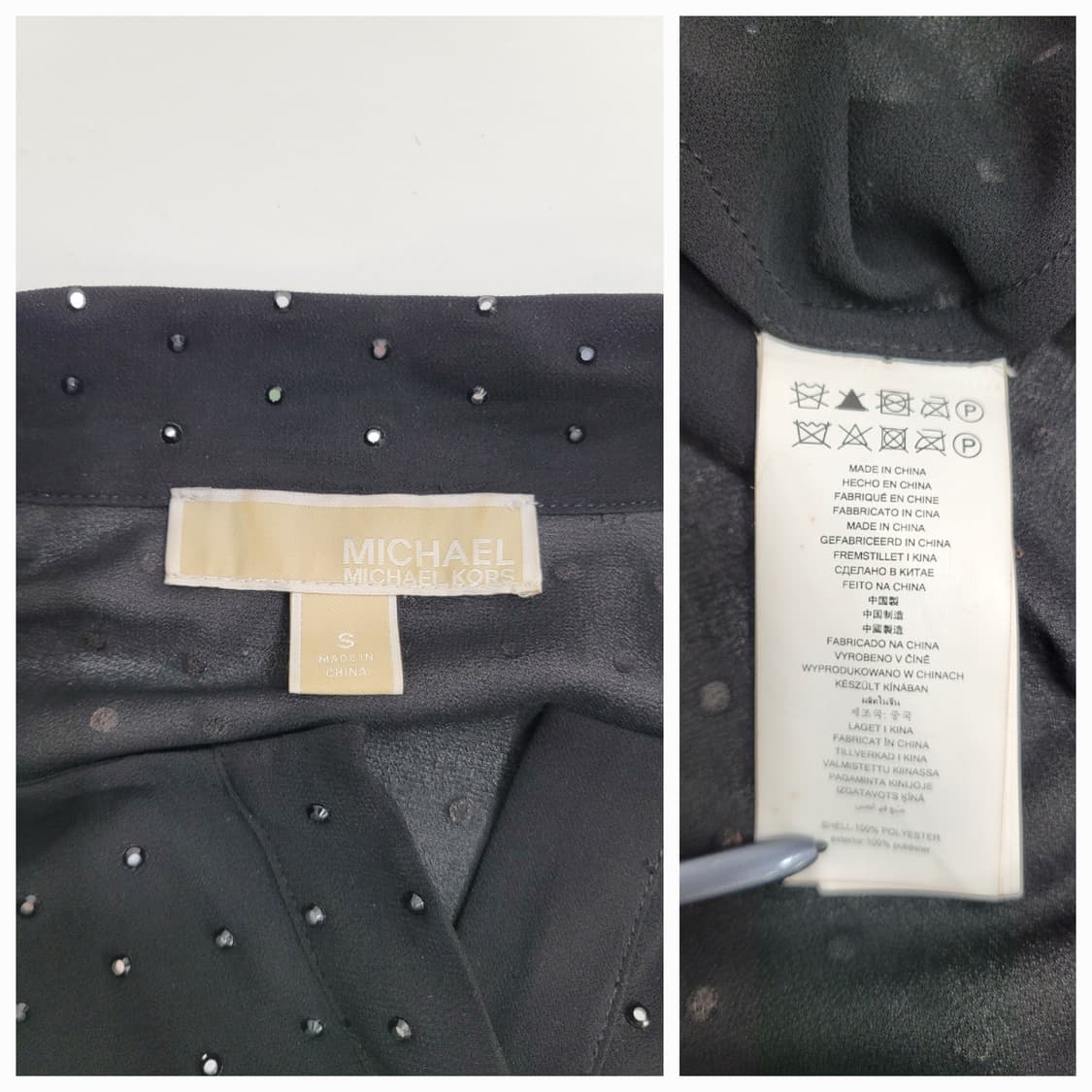 마이클코어스 라인스톤 장식 블라우스 / 여 S 블랙
 상품이미지8