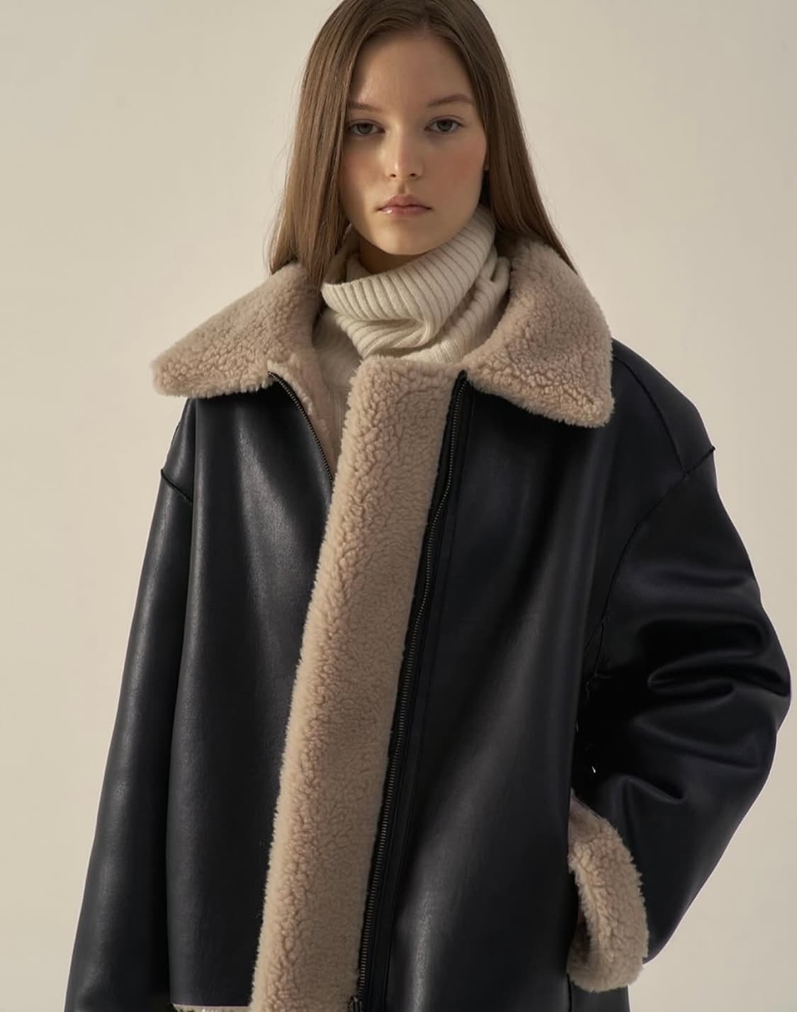 파사드패턴 램스울 리버시블 무스탕 상품이미지4