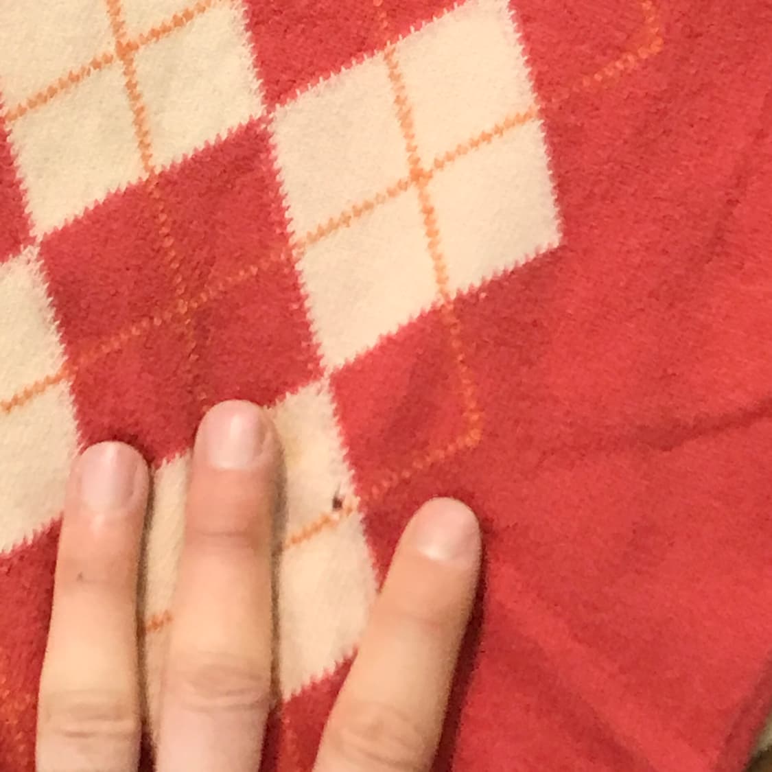 버버리 톤다운 오렌지 아가일 패턴 반팔 울 니트 여성 55  상품이미지5