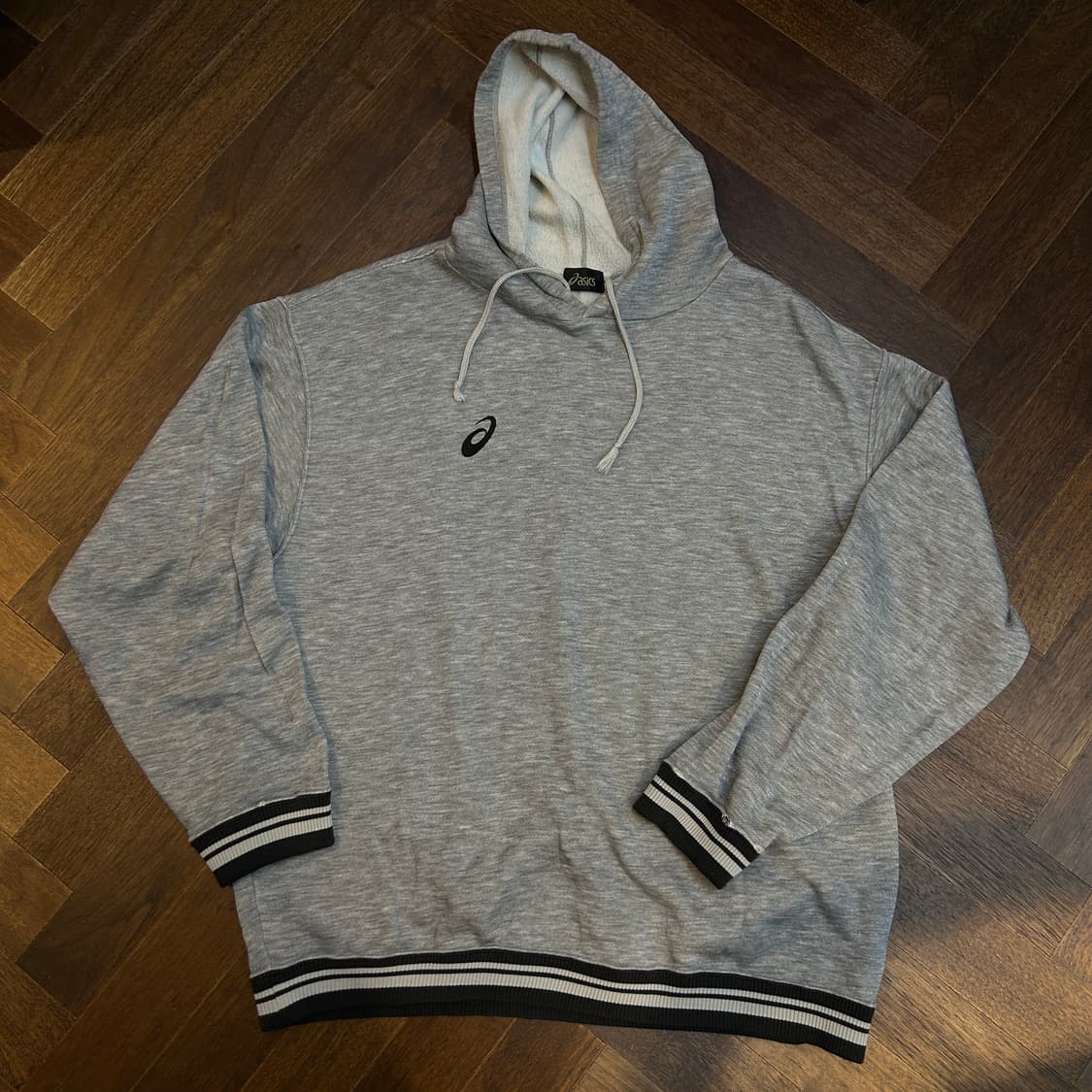 Asics Vintage 아식스 빈티지 그레이 후드티 시보리라인 상품이미지1