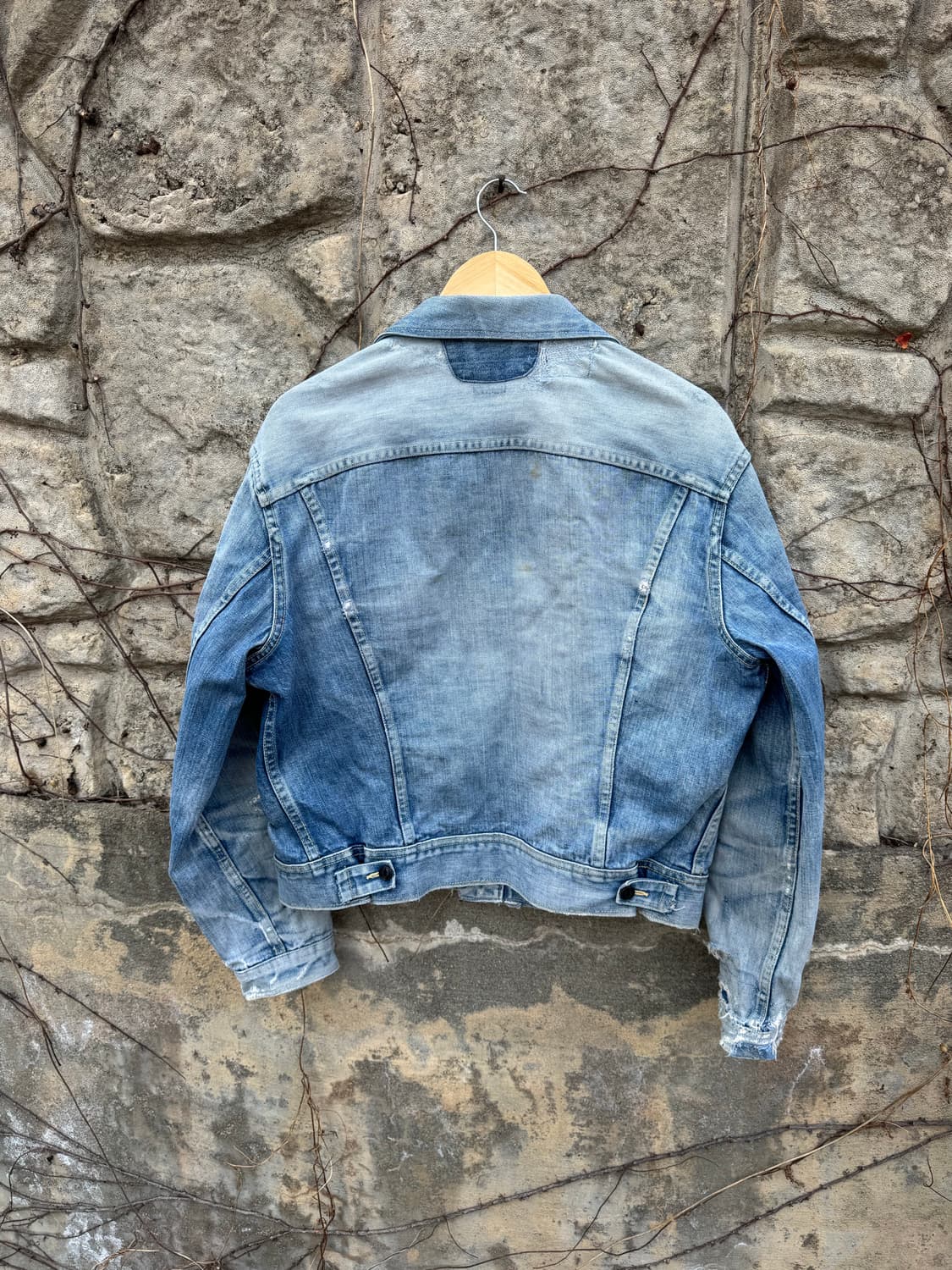 70s lee 빈티지 하드페이딩 101-j 워싱 데님 트러커 자켓 상품이미지2