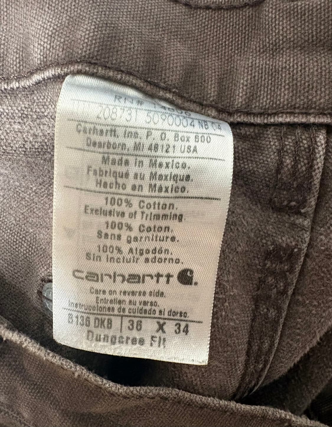 [B136] 칼하트 더블니 다크브라운 팬츠 상품이미지7