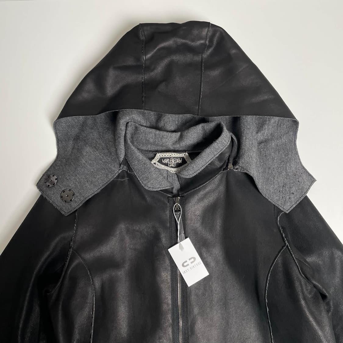 Marlenedam italy 고트 스킨 후드 롱 코트   상품이미지3