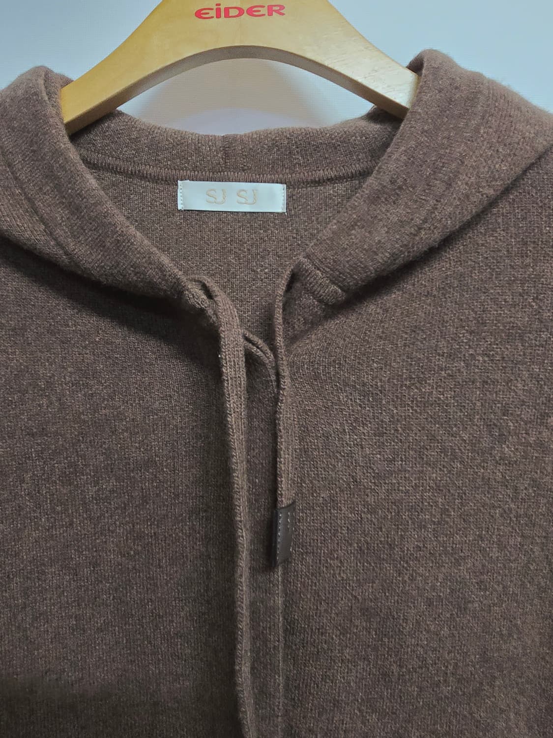 SJSJ 브라운 롱 후드 가디건 모캐시미어 혼방 상품이미지2