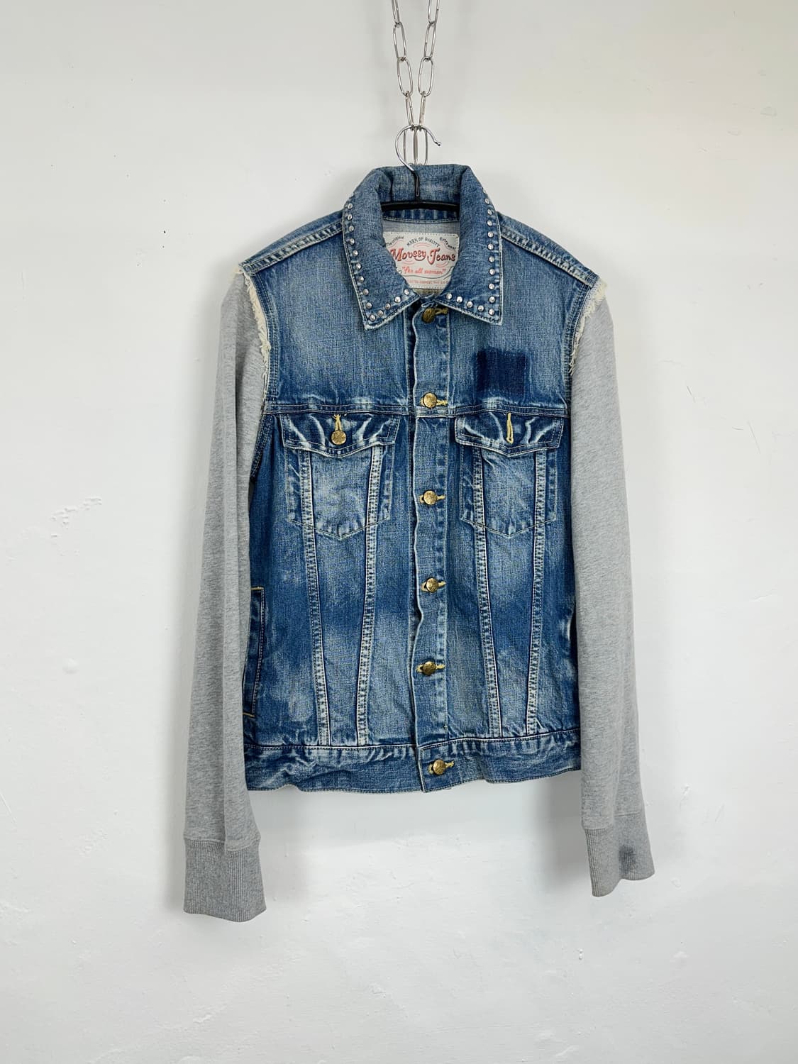 Moussy Studded Cut-Off Denim Jacket 상품이미지1