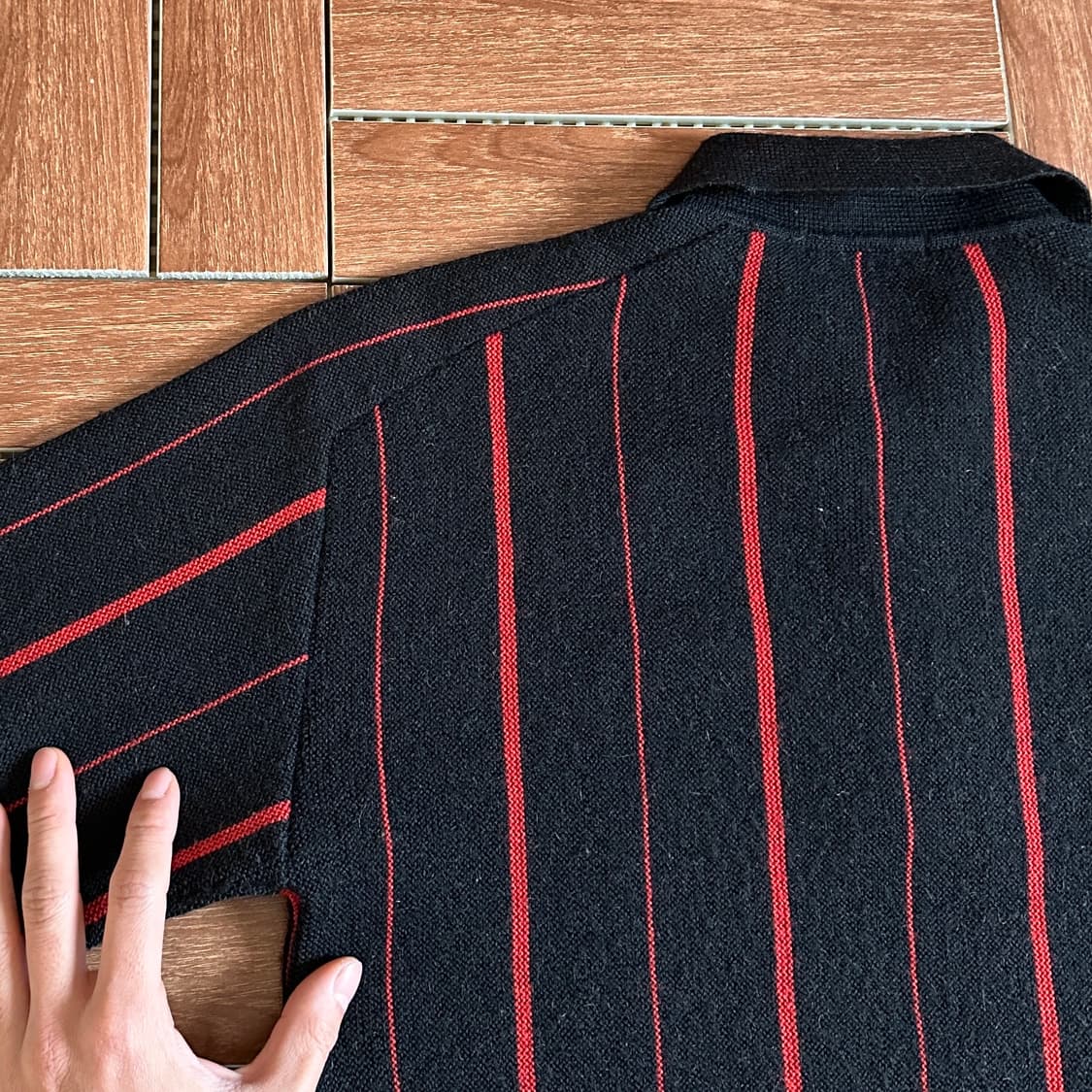 80‘s Matsuzakaya wool striped polo knit 상품이미지5