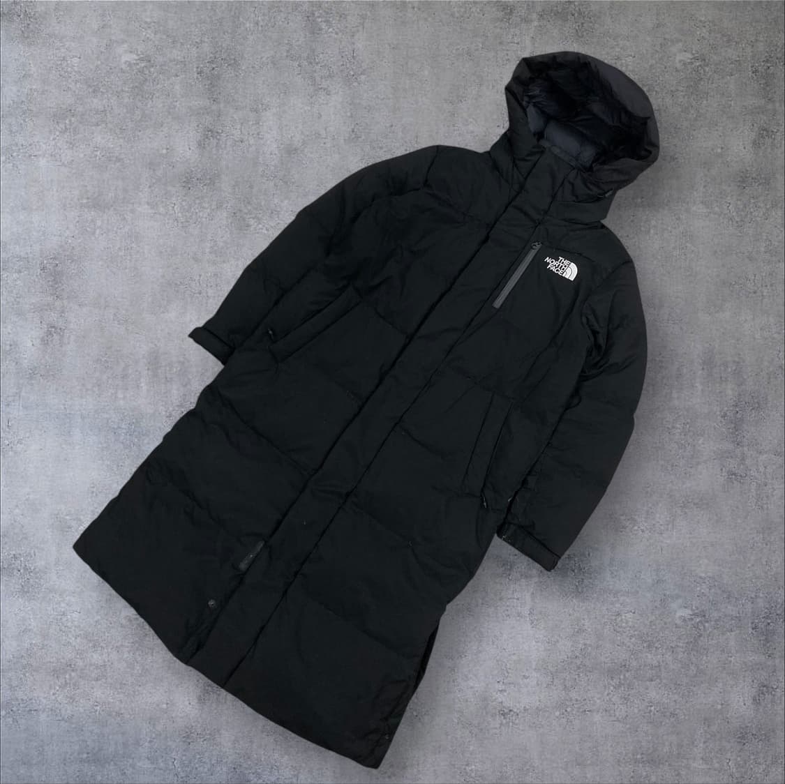 노스페이스 블랙 컬러 스몰 로고 롱패딩 상품이미지2