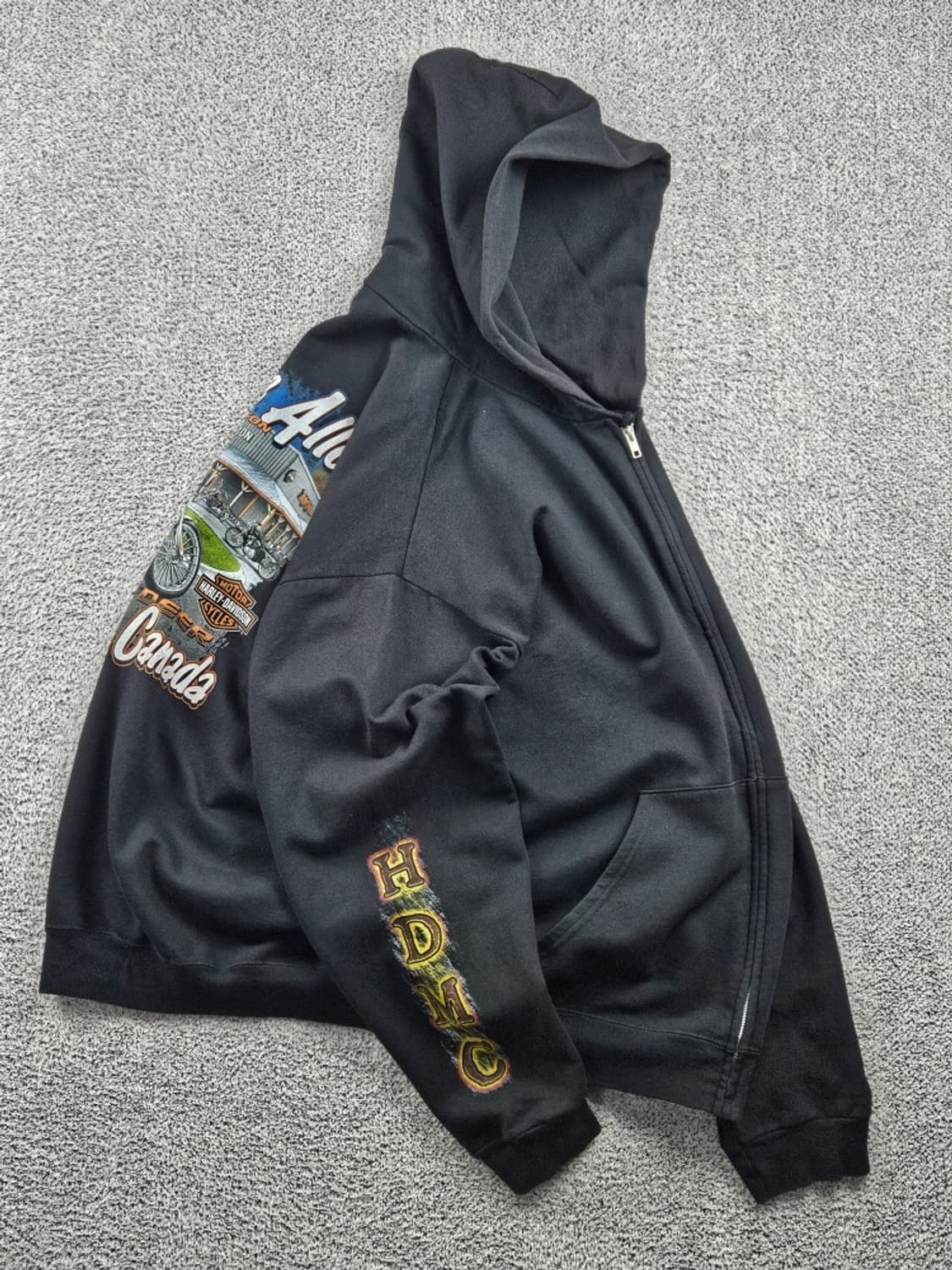할리데이비슨 캐나다 엘버타 플레임 후드 집업 (2XL추정) / 10933 상품이미지5