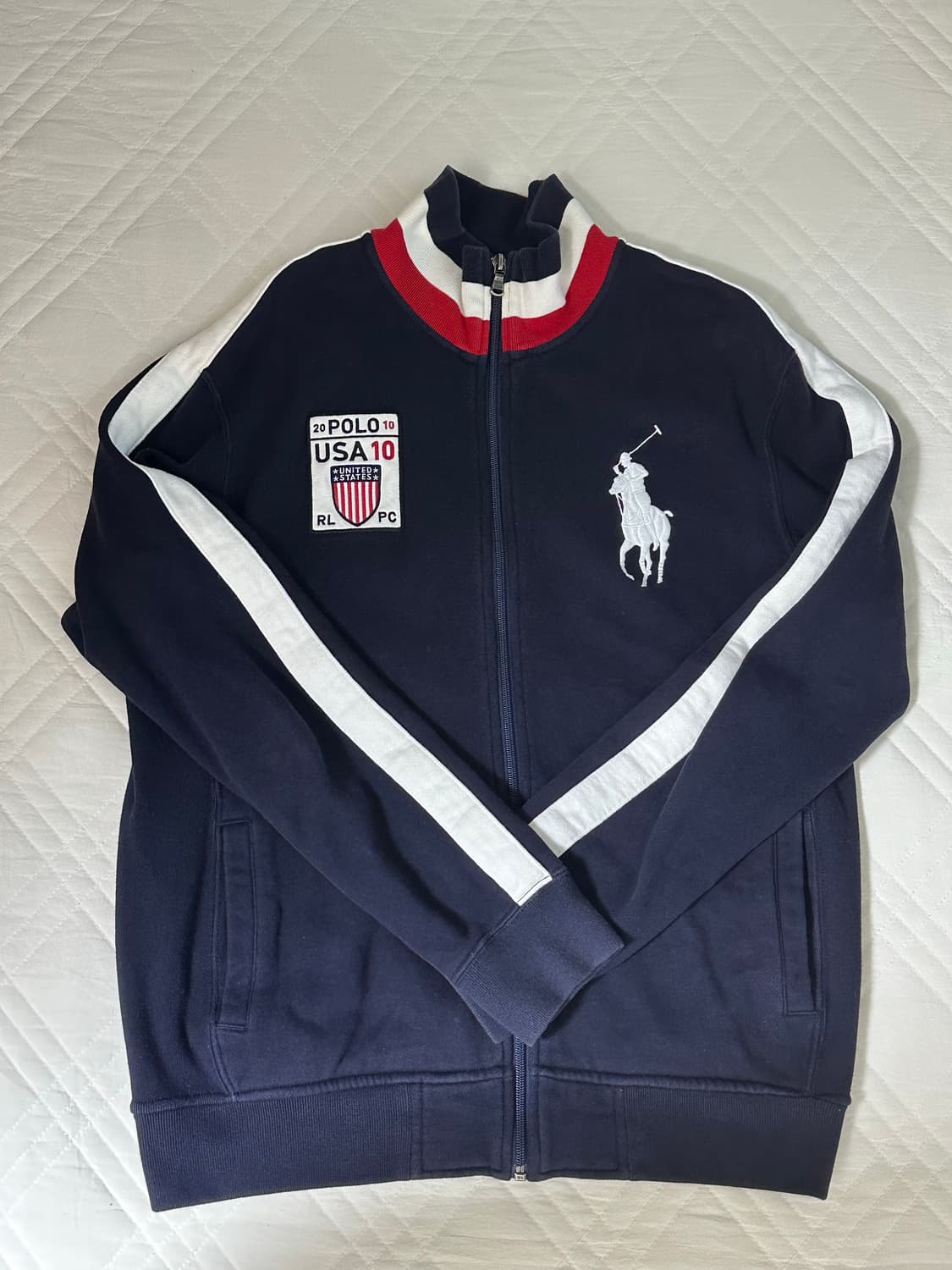 폴로 랄프로렌 빅포니 usa 성조기 네이비 후드집업 상품이미지1