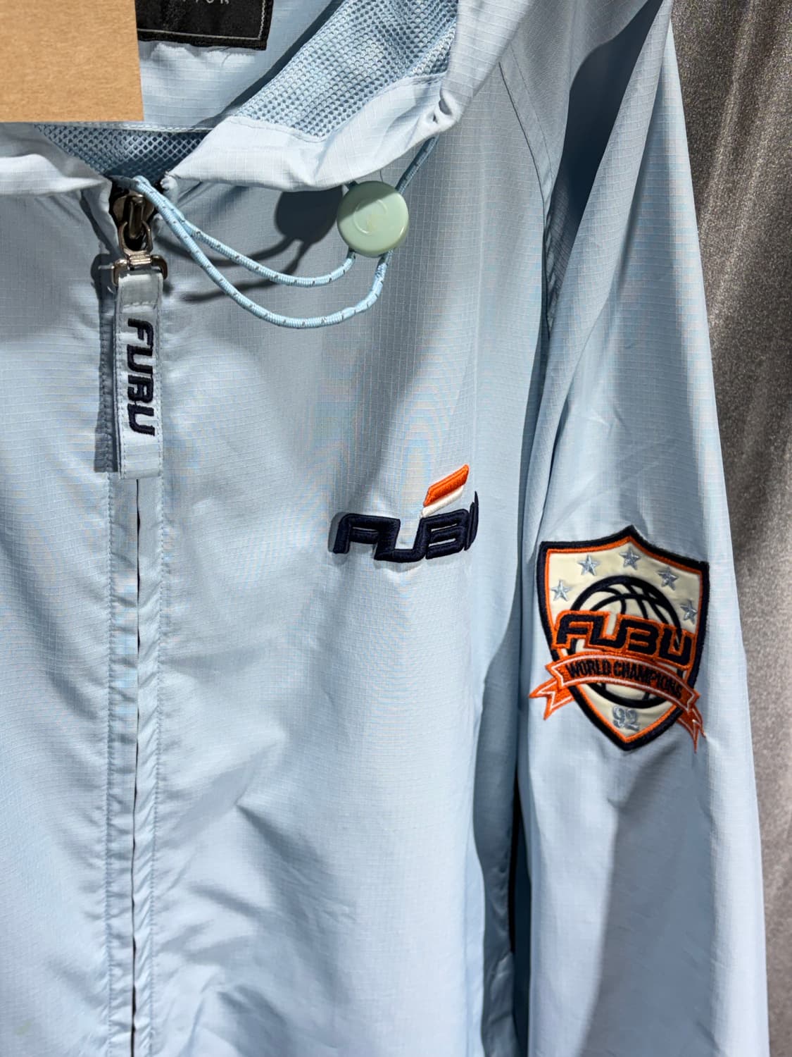 L FUBU 푸부 빅로고 스카이블루 나일론 후드집업 상품이미지5