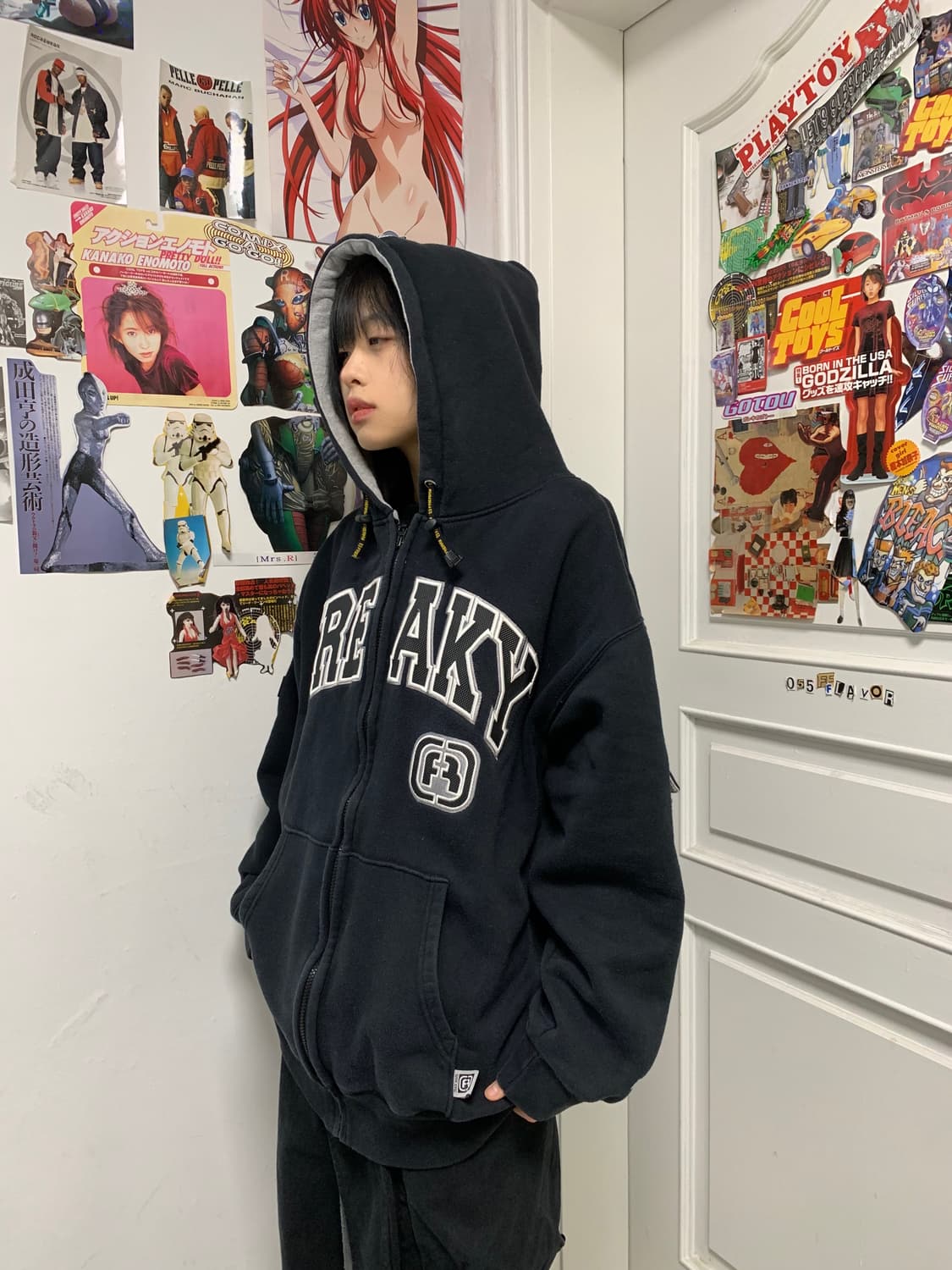 Freaky Massvie 올드스쿨 아치로고 후드집업 상품이미지1