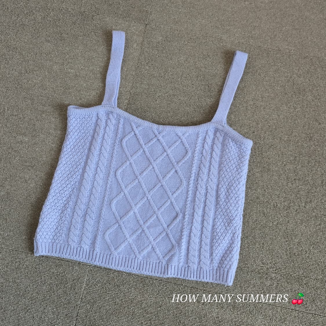 연보라 꽈배기 패턴 슬리브리스(나시) 탑 상품이미지3