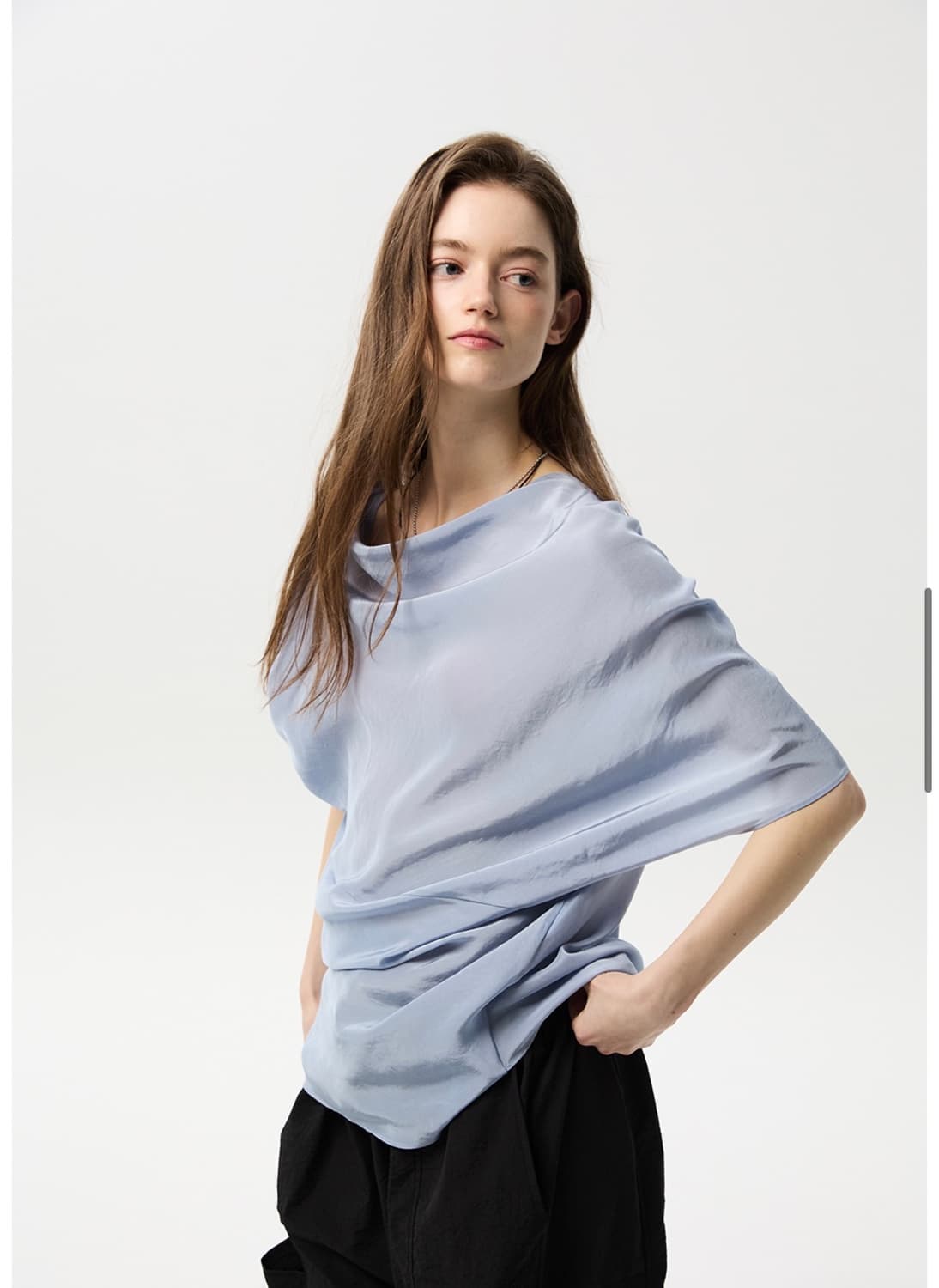 Midnlow Unbalanced Draped Shirts 상품이미지2