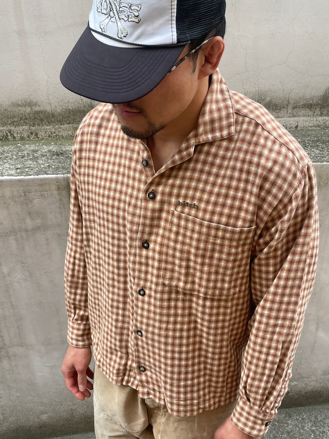 90-00s Bitch Flannel Check Shirt 상품이미지6