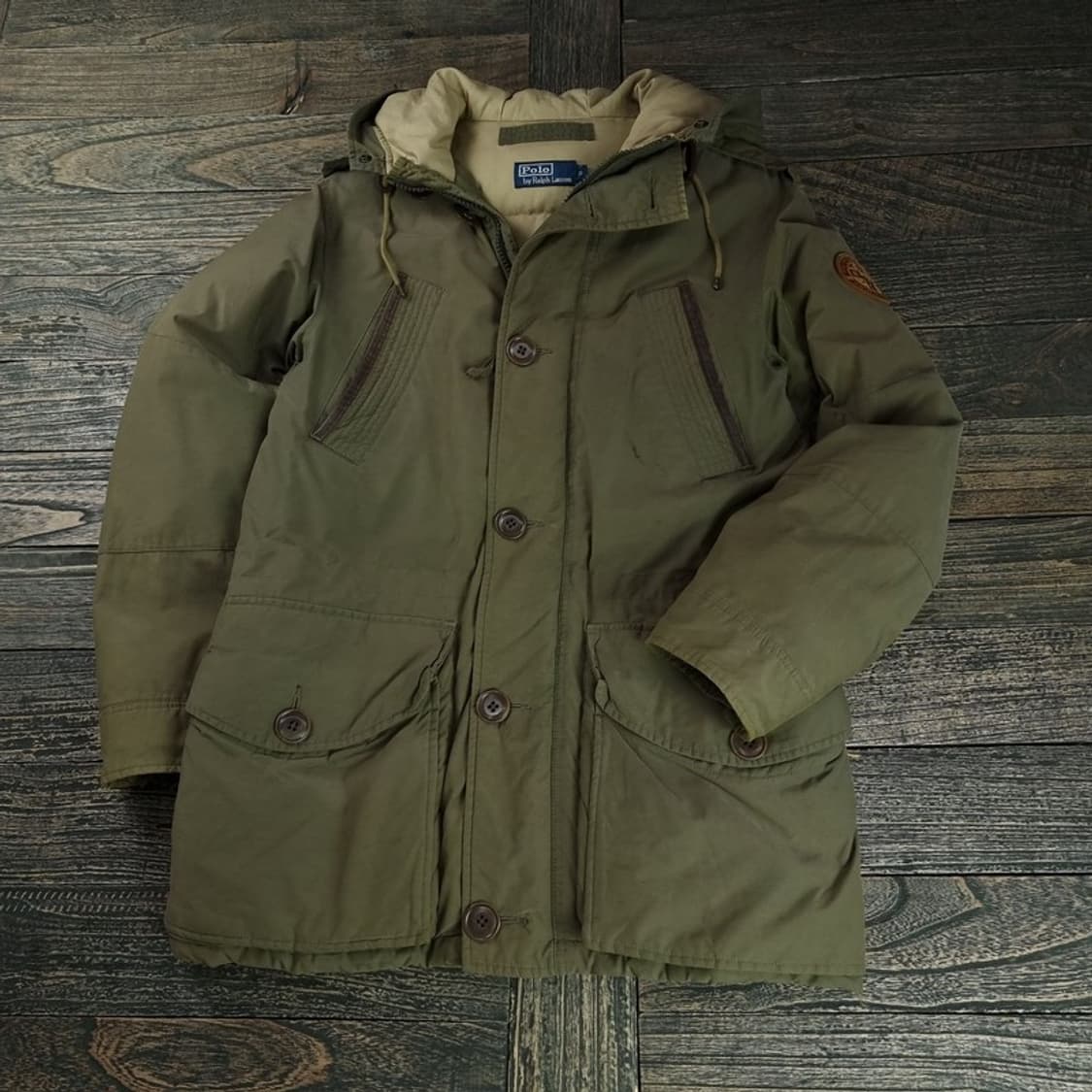 [폴로 랄프로렌] 로고 패치 빈티지 야상 패딩 M18812 상품이미지1