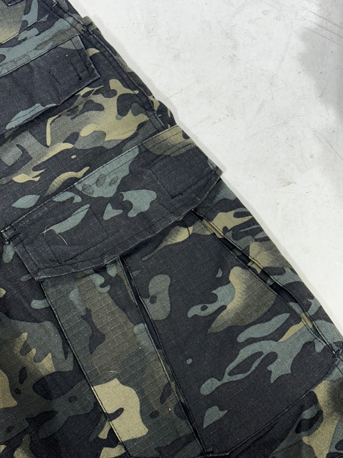 빈티지 그레이 밀리터리 카모 와이드 카고 립스타 팬츠 36 상품이미지6