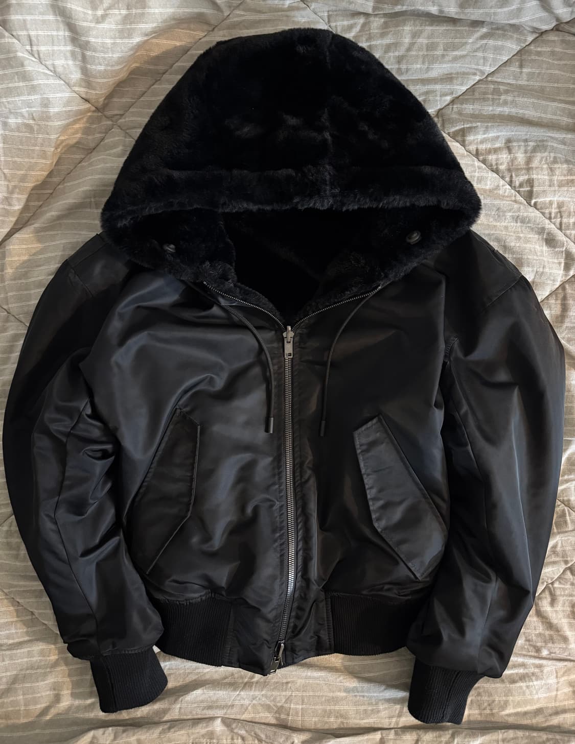 자라 퍼 리버시블 봄버 자켓 상품이미지1