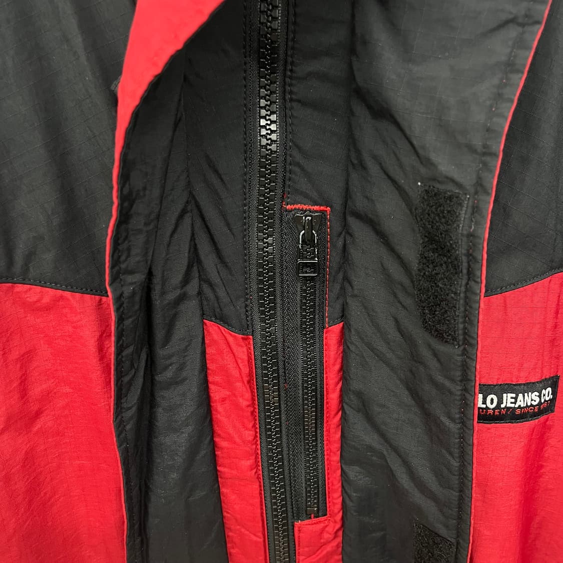 폴로진 컴퍼니 레드 블랙 배색 자켓 남L 상품이미지5