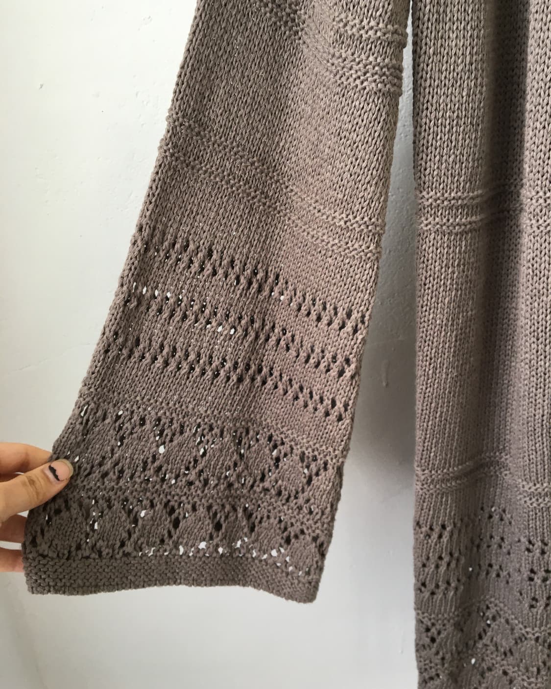 Fringe punching point knit hood open car 상품이미지4