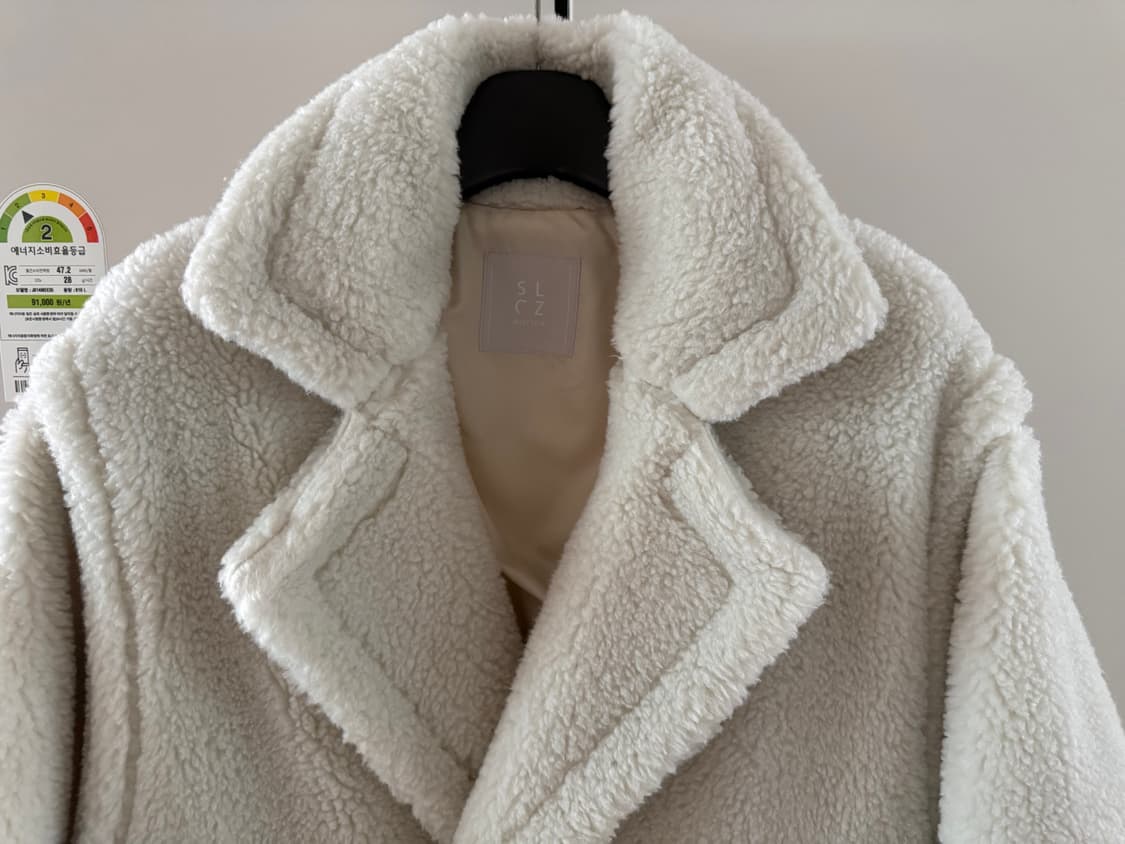 셀렉티즘 테디베어 롱코트 아이보리 66~77 상품이미지6