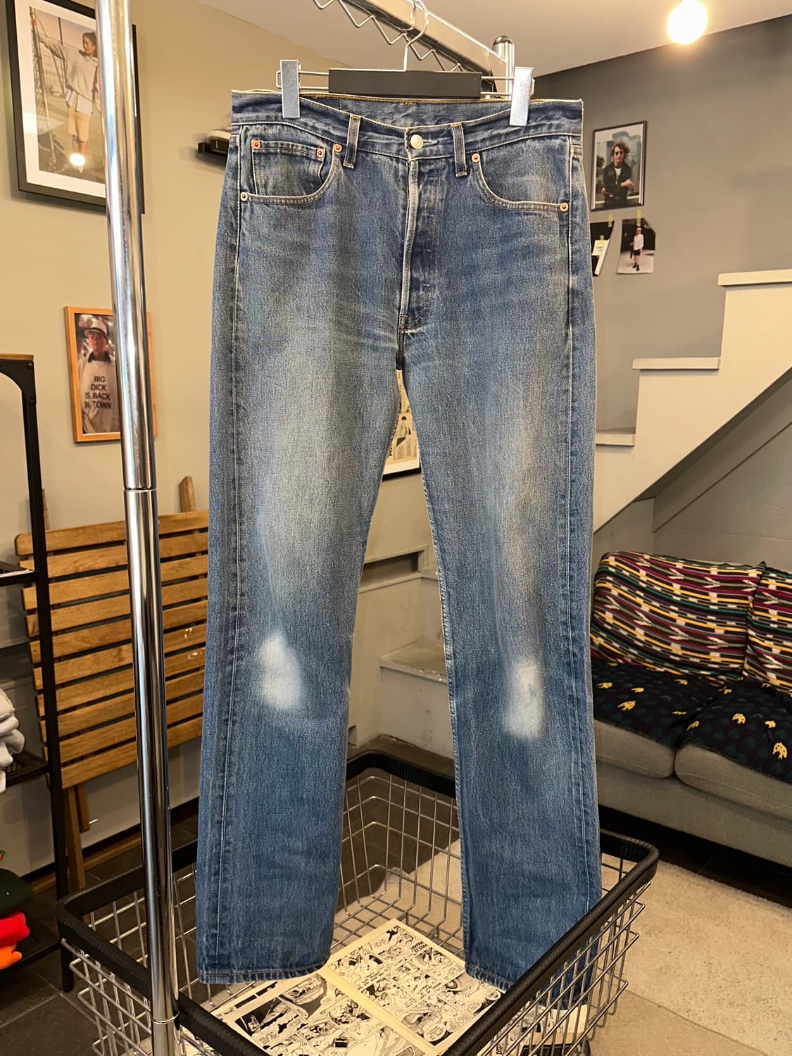 90’s Levi’s 501 273 denim washed pants  상품이미지4