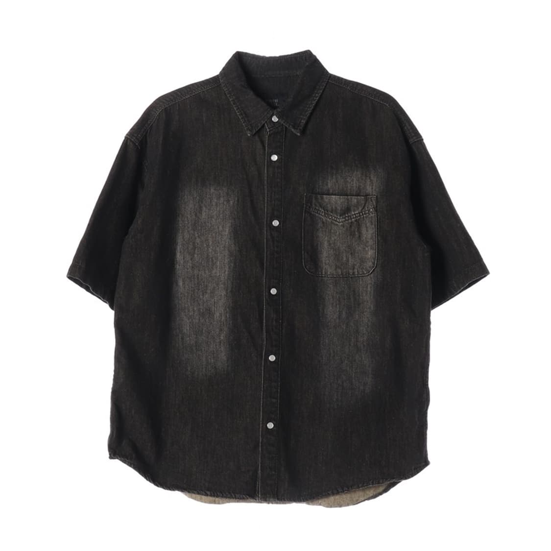 디미트리 블랙 피그먼트 워싱 반팔 셔츠 1 상품이미지1