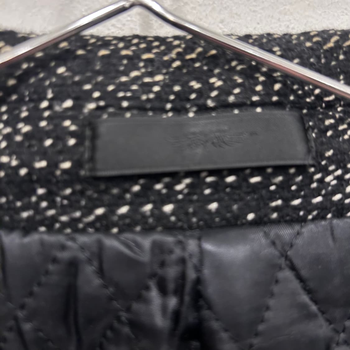 코모도스퀘어 트위드패턴 울 퀼팅 하프코트 상품이미지3