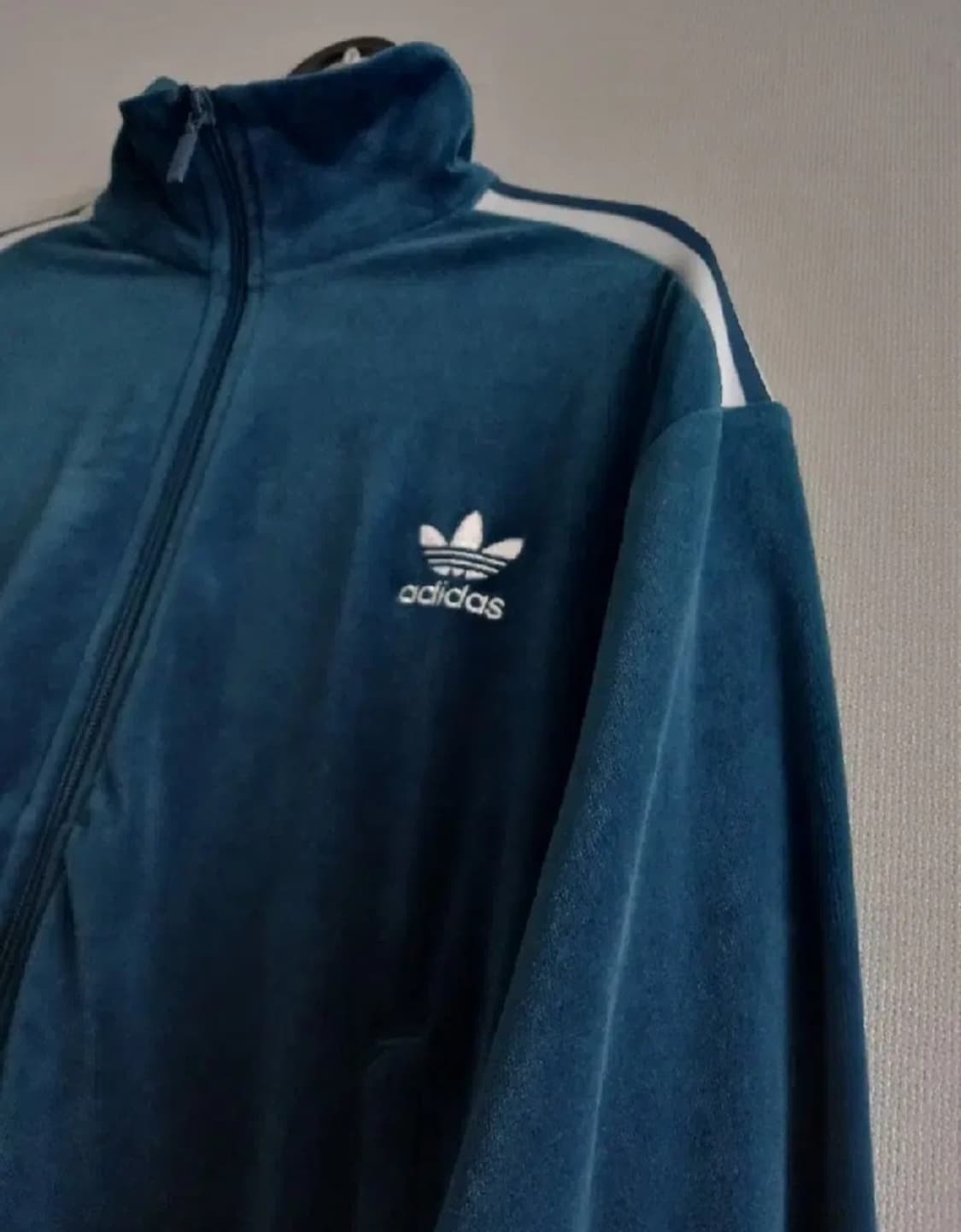 아디다스 희귀 대장급 벨벳 청록 트랙탑 저지 져지집업 90/S 상품이미지2