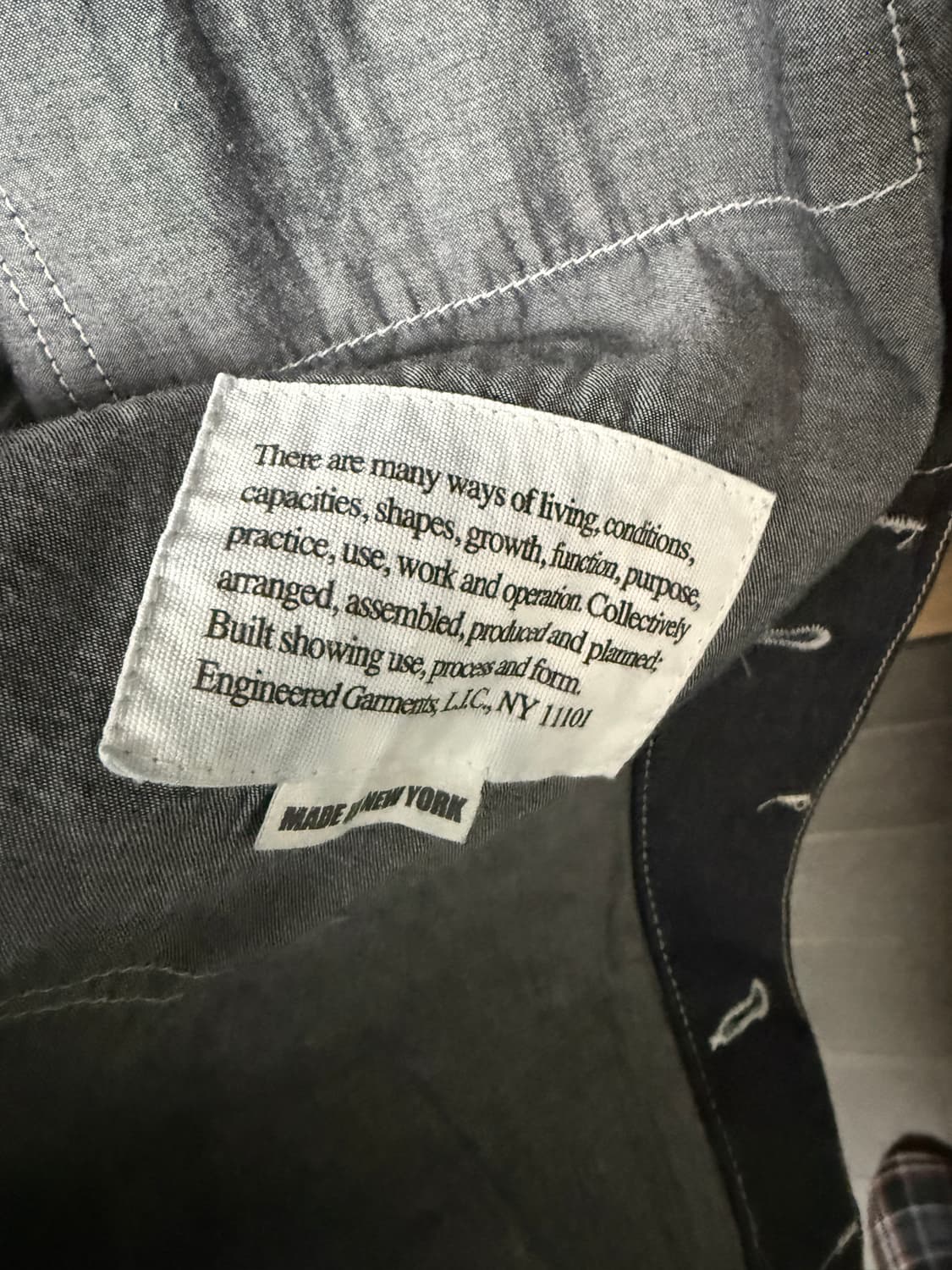 엔지니어드가먼츠 인디고 데님 트윌 셔팅 퍼티그 셔츠 상품이미지3