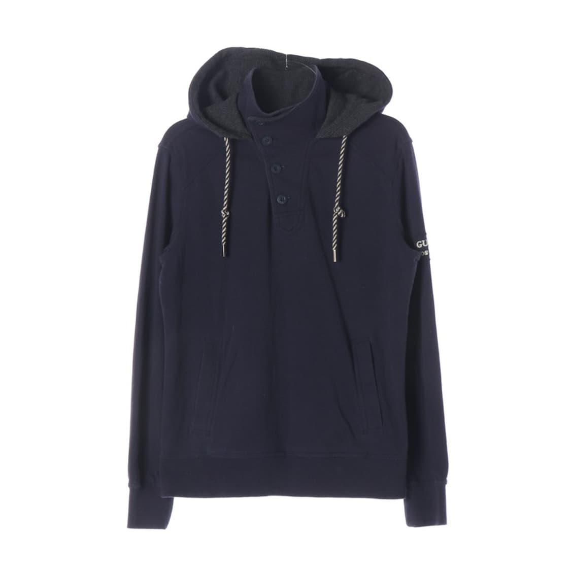 GUESS 하이넥 버튼 빈티지 후드티 M 상품이미지1