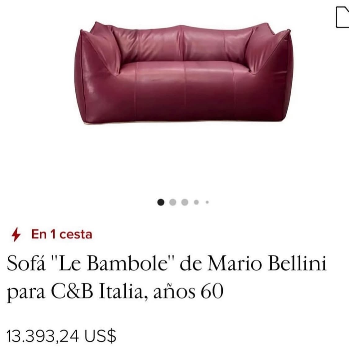 빈티지가구 70s B&B 이탈리아 르 밤볼레 소파 by 마리오 벨리니 상품이미지9