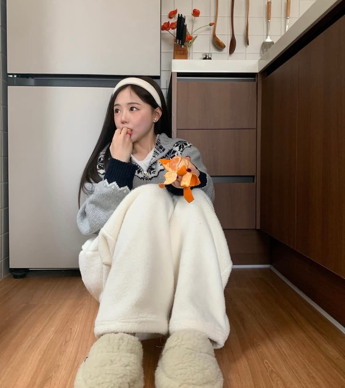 홍영기 키시닝 플리스 양털 뽀글이 조거 팬츠 상품이미지2