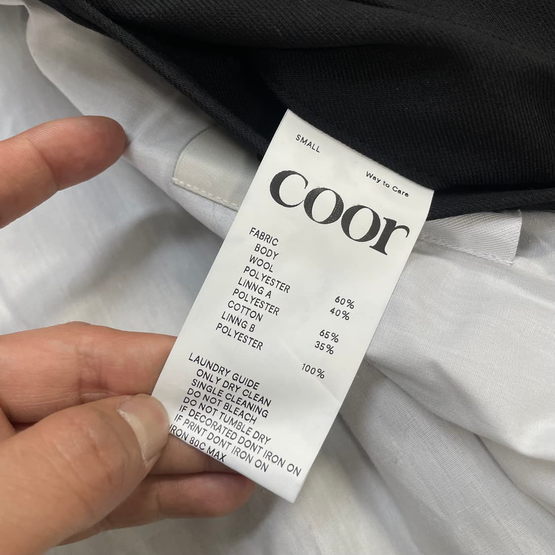 쿠어 Coor 울 블루종 자켓 블랙 상품이미지5