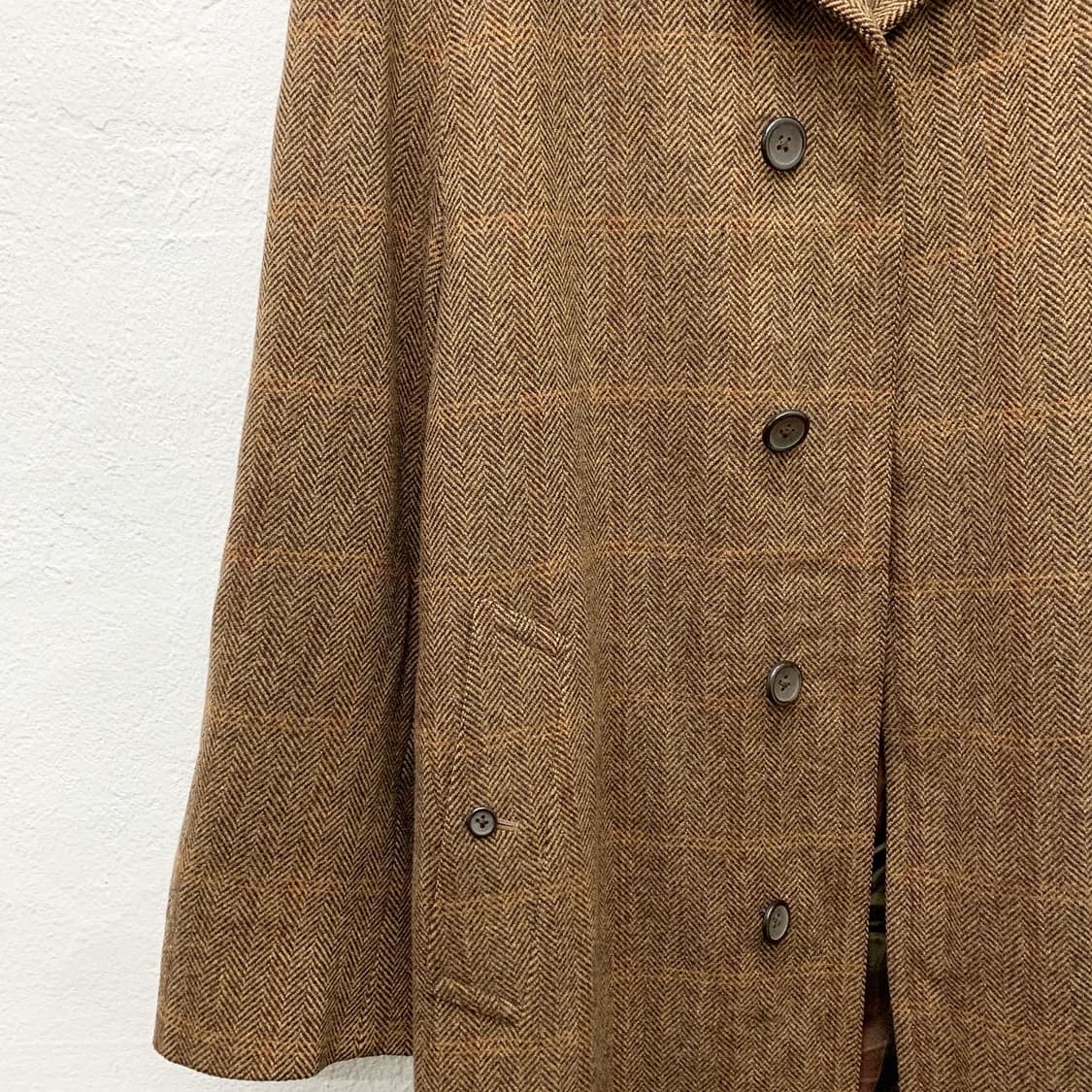 버버리 프로섬 브라운 헤링본체크 울 발마칸 상품이미지5