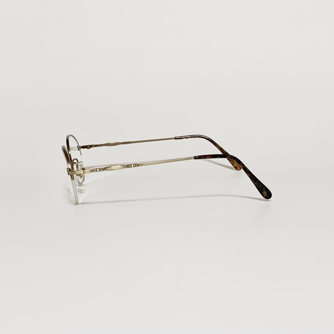 916 엔틱골드 하금테 안경 라운드 메탈 브로우라인 90년대 데드스탁 상품이미지4