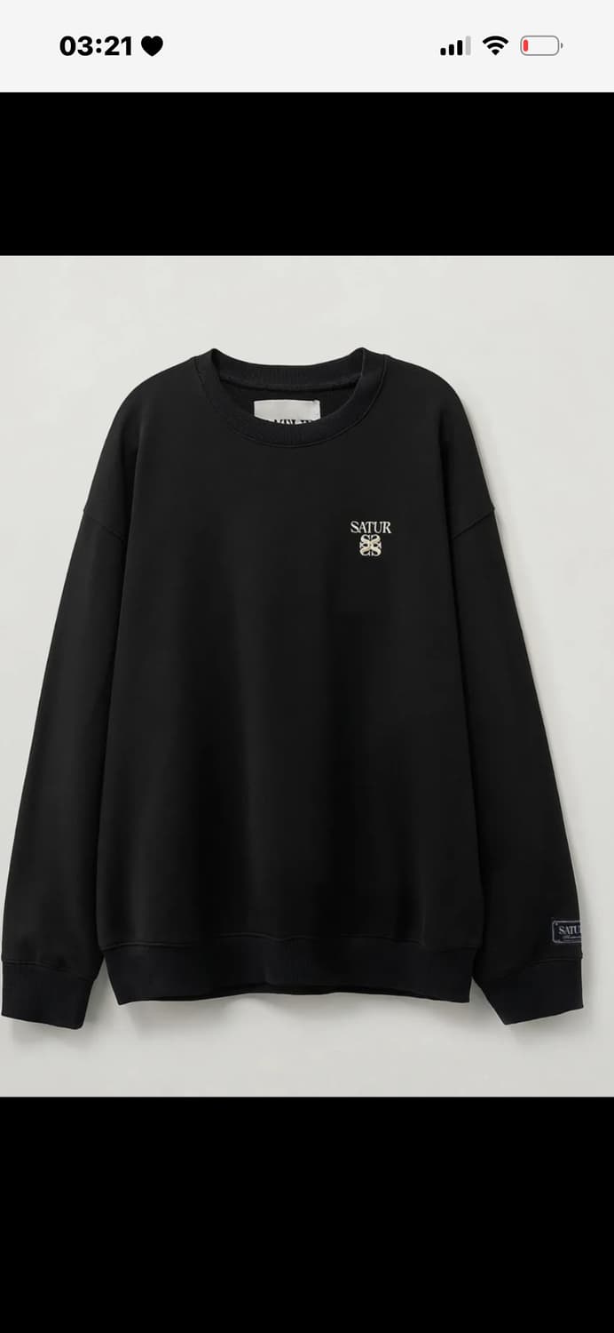 새터 로렌 클래식 로고 베이직 스웨트 셔츠 블랙 L 상품이미지1