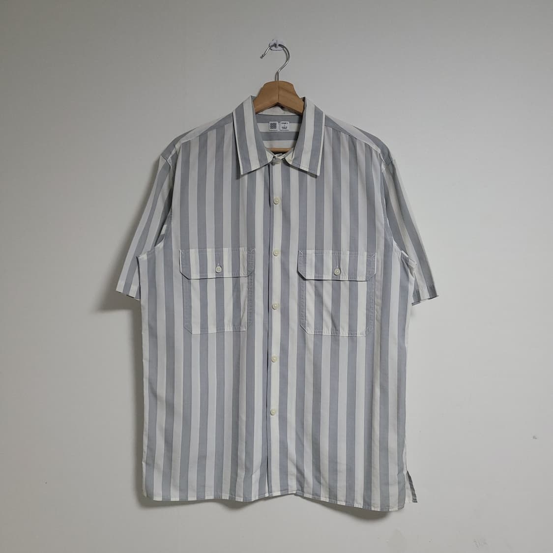 (L) UNIQLO 유니클로 U 스트라이프 반팔 셔츠 상품이미지1