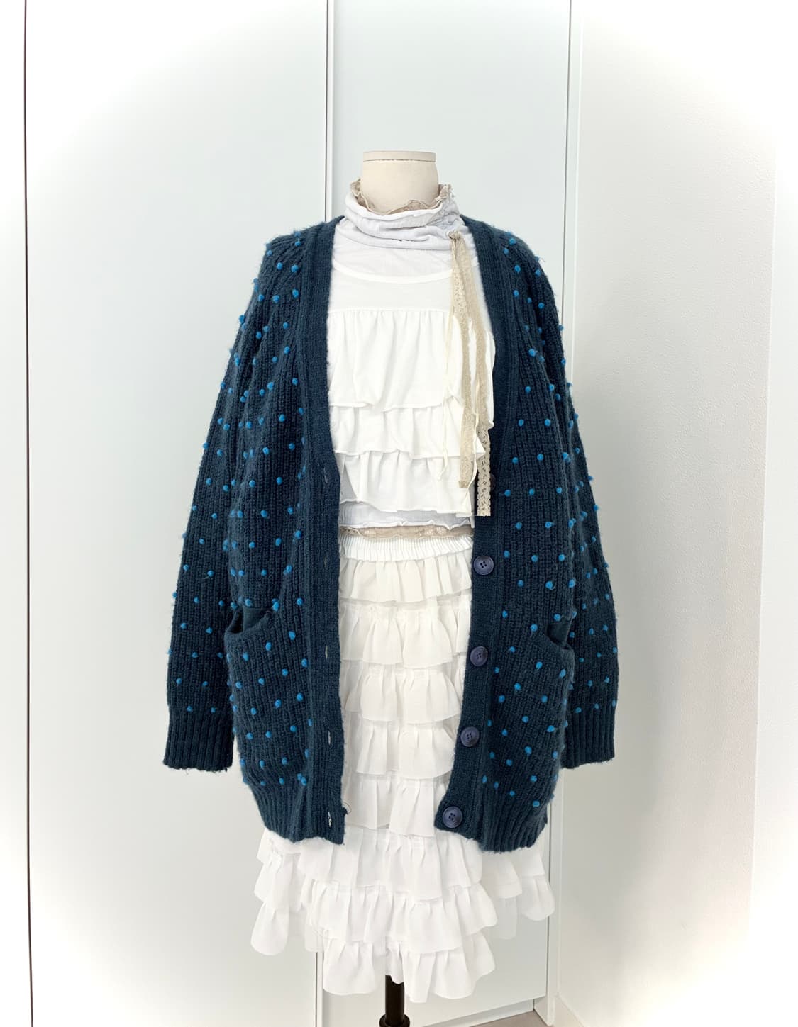 땡땡이 가디건 세트 상품이미지2