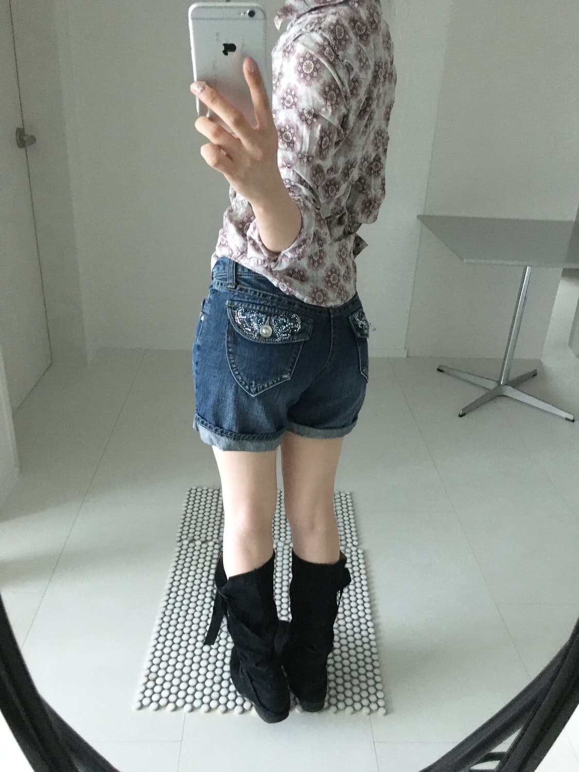 Y2K denim shorts 상품이미지3