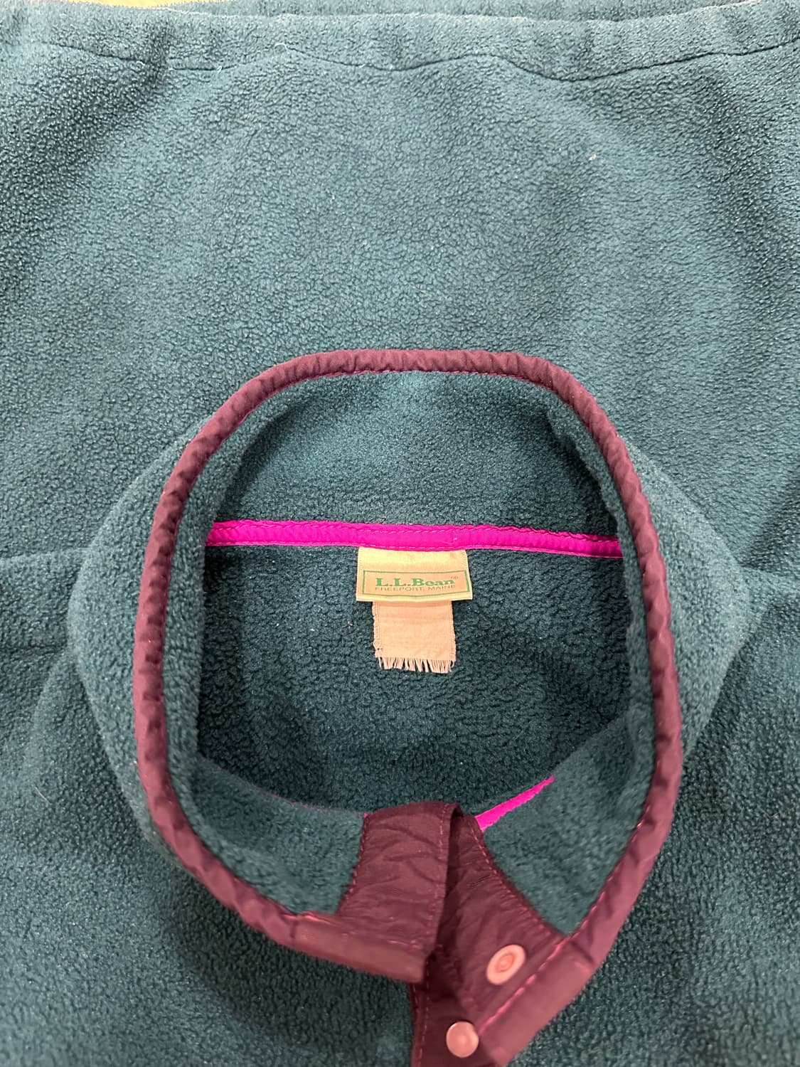 90s 빈티지 엘엘빈 L.L.bean 신칠라 플리스 스냅티 상품이미지3